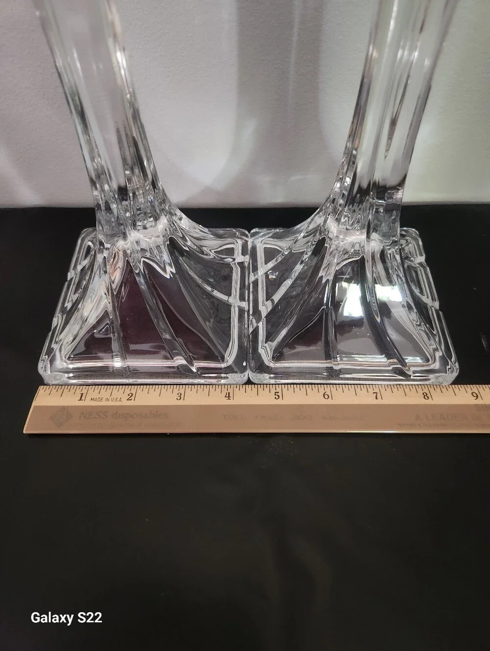 Toscany 24% Lead Crystal Clear  Candlestick Pair - Elegant Home Accents